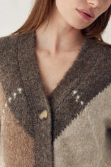 Noella N-Laiana Knit Cardigan - Ash Brown Mix