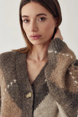 Noella N-Laiana Knit Cardigan - Ash Brown Mix