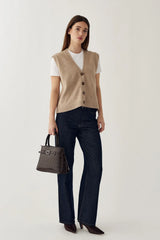 Noella N-Marilynn Knit Vest - Sand Melange