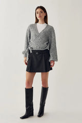 Noella Maelee Knit Cardigan - Medium Grey Melange