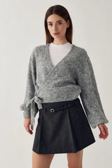 Noella Maelee Knit Cardigan - Medium Grey Melange