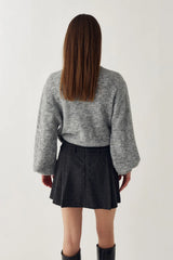 Noella Maelee Knit Cardigan - Medium Grey Melange