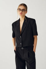 Noella Leanne Crop Blazer - Black