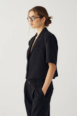 Noella Leanne Crop Blazer - Black
