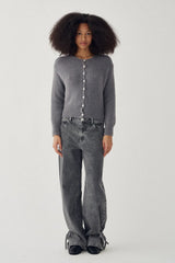 Noella N-Anya Knit Cardigan - Dark Grey Mel