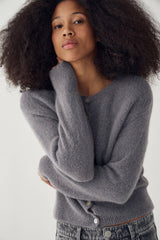 Noella N-Anya Knit Cardigan - Dark Grey Mel