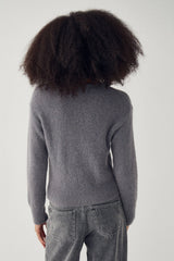 Noella N-Anya Knit Cardigan - Dark Grey Mel