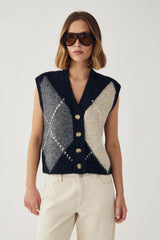 Noella N-Laiana Vest - Navy Mix