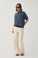 Noella N-Monikah SS Knit - Blue Stripe
