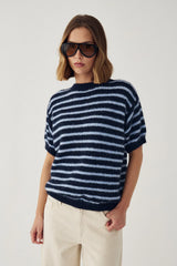 Noella N-Monikah SS Knit - Blue Stripe