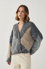 Noella N-Laiana Knit Cardigan - Grey Mix