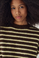 Noella N-Monikah SS Knit - Brown Yellow Stripe