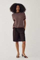 Noella N-Monikah SS Knit - Brown Rose Stripe