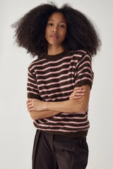 Noella N-Monikah SS Knit - Brown Rose Stripe