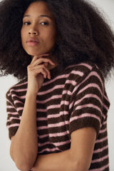 Noella N-Monikah SS Knit - Brown Rose Stripe