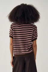 Noella N-Monikah SS Knit - Brown Rose Stripe