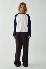 Noella Nikkie Top - White Navy Cambo