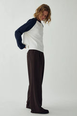 Noella Nikkie Top - White Navy Cambo