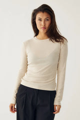 Noella Lidie Top - Oatmeal Melange