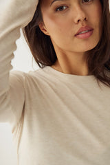 Noella Lidie Top - Oatmeal Melange