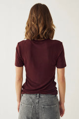 Noella Lidie SS Top - Burgundy Melange