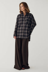 Noella N-Marlon Shirt - Brown Blue Check