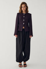 Noella Kasaundra LS Blazer - Dark Plum