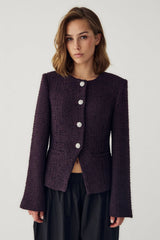 Noella Kasaundra LS Blazer - Dark Plum