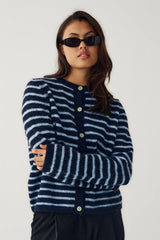 Noella N-Mertice Knit Cardigan - Blue Stripe