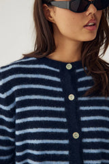 Noella N-Mertice Knit Cardigan - Blue Stripe