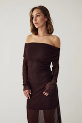 Noella Melani LS Dress - Dark Chocolate