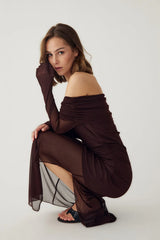 Noella Melani LS Dress - Dark Chocolate