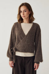 Noella Maelee Knit Cardigan - Timber Brown Melange