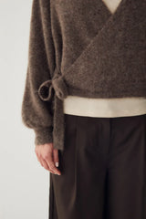 Noella Maelee Knit Cardigan - Timber Brown Melange