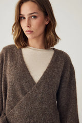 Noella Maelee Knit Cardigan - Timber Brown Melange