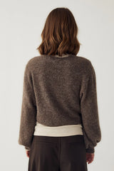 Noella Maelee Knit Cardigan - Timber Brown Melange
