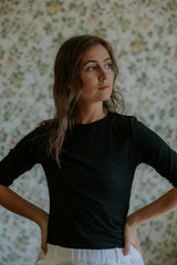 Not Sisters Everyday Basic SS Blouse - Black
