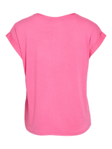 Vila Ellette satin top - Sangria Sunset