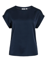 Vila Ellette satin top - Navy Blazer