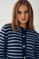 Noella N-Mertice Knit Cardigan - Blue Stripe
