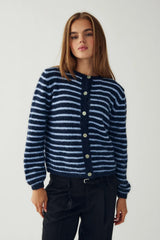 Noella N-Mertice Knit Cardigan - Blue Stripe