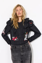 Hunkøn Calista Mesh Blouse - Black