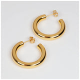 Lulu Non Hoops Chunky Medium Pair Shiny - Gold Plated