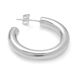 Lulu Non Hoops Chunky Medium Pair Shiny - Silver Plated