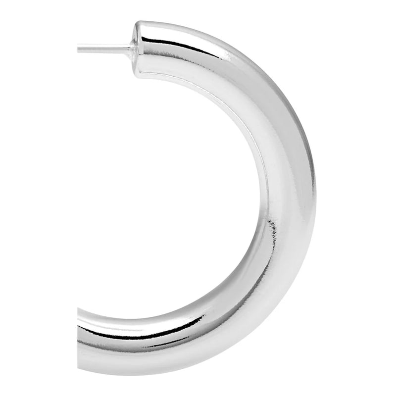 Lulu Non Hoops Chunky Medium Pair Shiny - Silver Plated