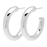 Lulu Non Hoops Chunky Medium Pair Shiny - Silver Plated