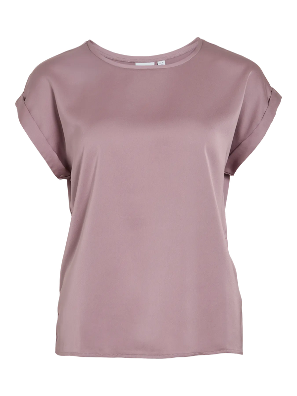 Vila Ellette satin top - Toadstool