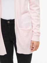 Vila Viril Open L/S Knit Cardigan - Cherry Blossom
