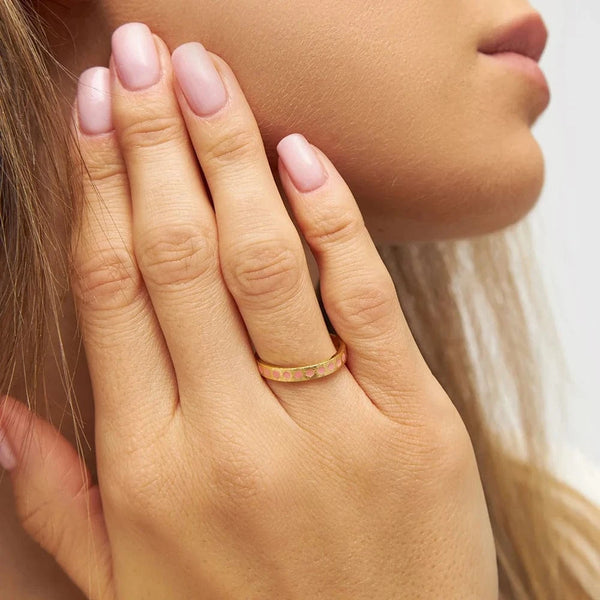 Lulu Pattern Ring - Burnt Coral
