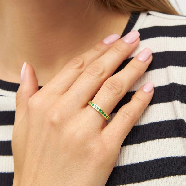 Lulu Pattern Ring - Light Green